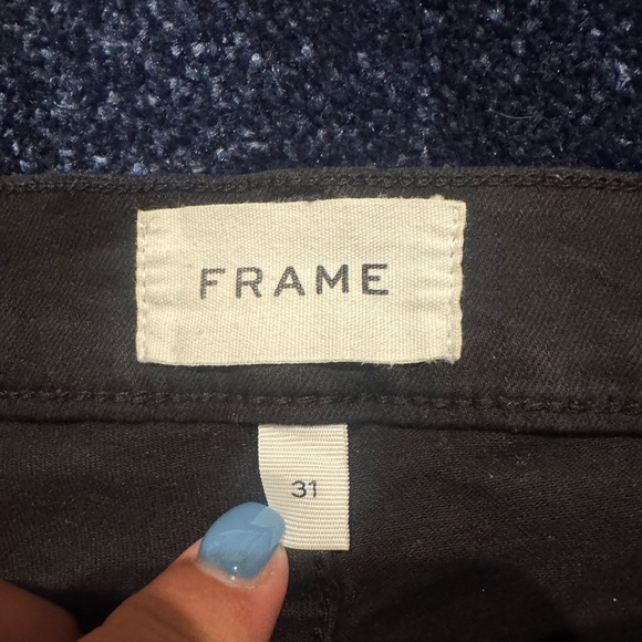 Frame Denim Women's Black Straight Leg Jeans - Picture 2 of 2